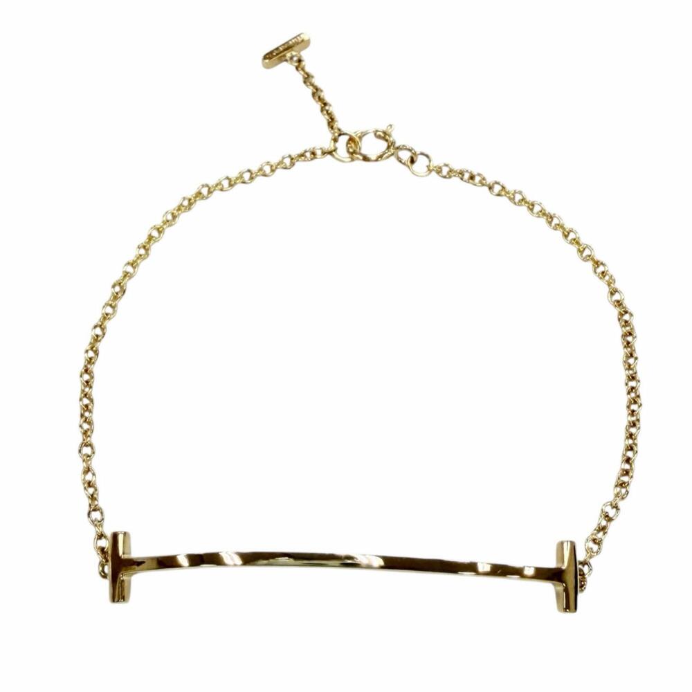 TIFFANY&Co. Tiffany T Smile Bracelet Small AU750 (YG) Yellow Gold Made in Ita...